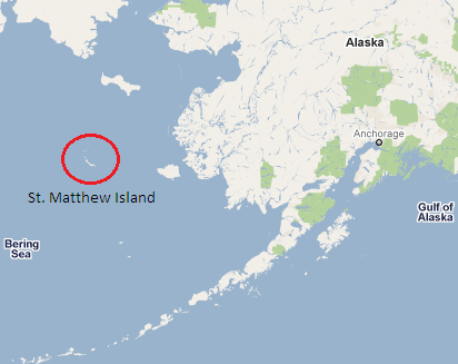 St. Matthew Island on a World Map