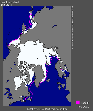 January 2011 sea ice extent