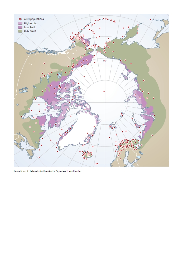 datasets locations in the Arctic Species Trend Index