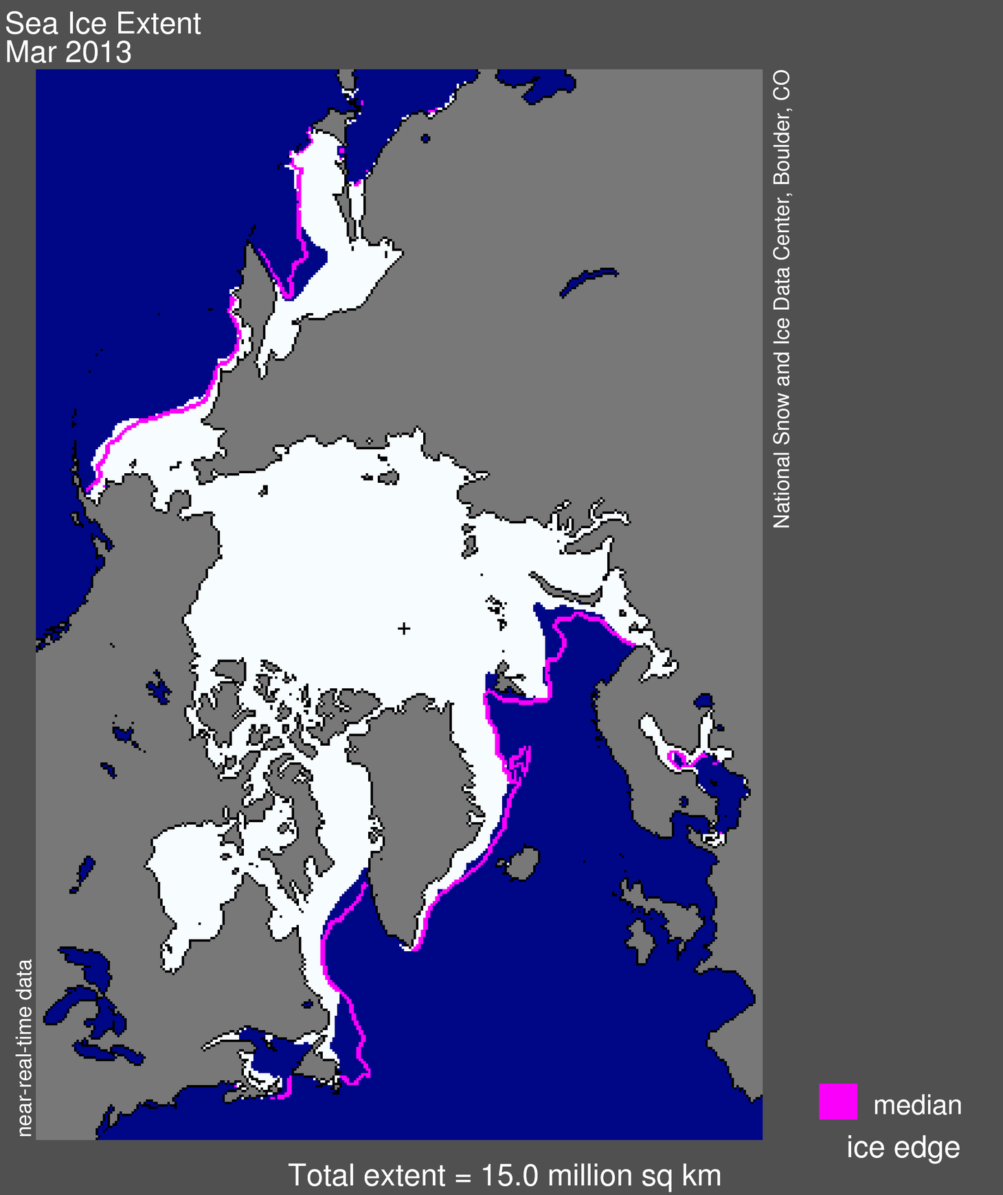 April Arctic sea ice below average